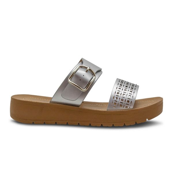 Sandalias Casual Via Spring Mujer Plateado 280755