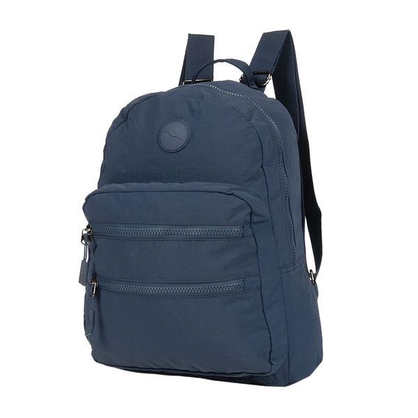 Mochila Lugano Urbana con Múltiples Cierres y Bolsillo Antirrobo Azul