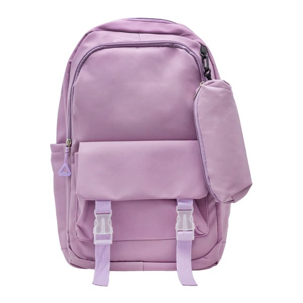 Maleta Escolar Lila Con Cartuchera Para Niña