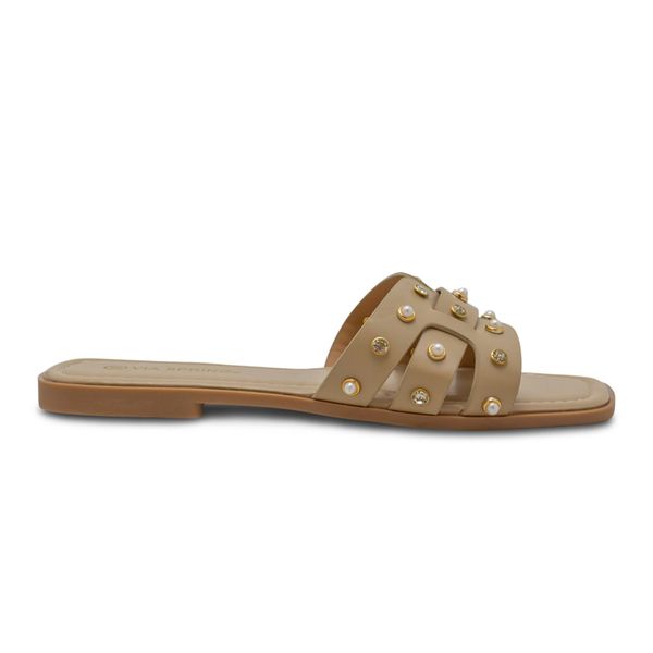Sandalias Para Mujer Casual Via Spring Beige 280572