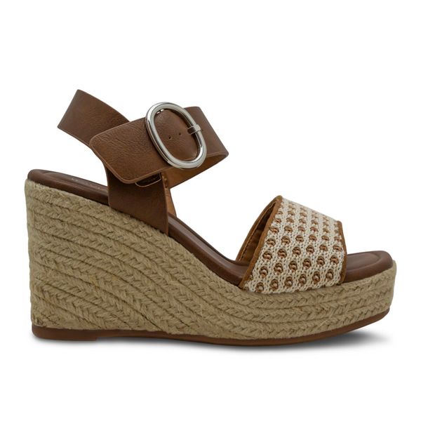 Sandalias Via Spring Casual Para Mujer Planta Alta Cafe 280575