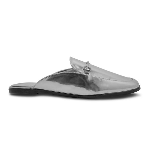 Zuecos Primavera Formal Mujer Planta Baja Plateado 280799