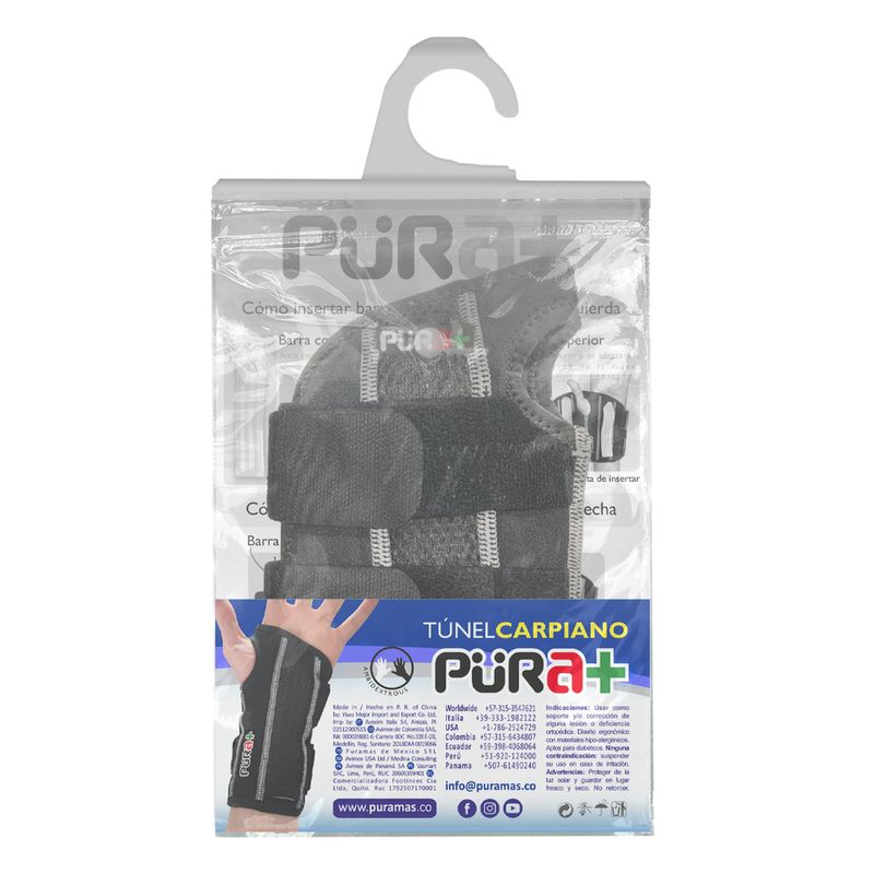 Muñequera-Pura+-Negro-Unisex-645663-Talla-44-2