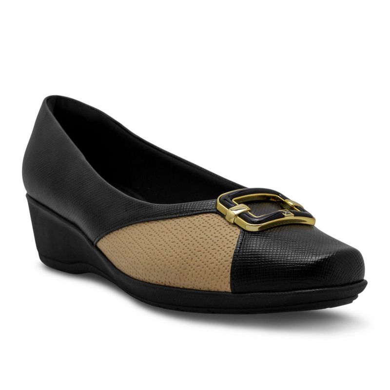 Baletas-Piccadilly-Tacón-Corrido-Y-Hebilla-Dorada-Para-Mujer-Negro-192350-Talla-35-2