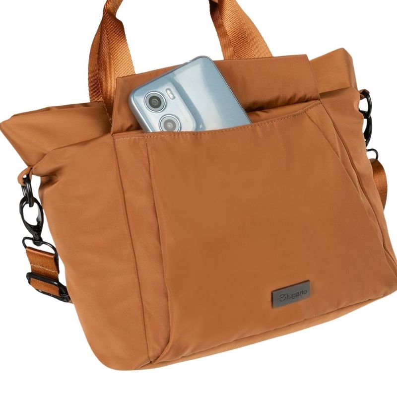 Bolso-Lugano-Convertible-En-Mochila-De-Nylon-Marrón-Caramelo-Con-Correa-Desmontable-644914-Talla-44-3