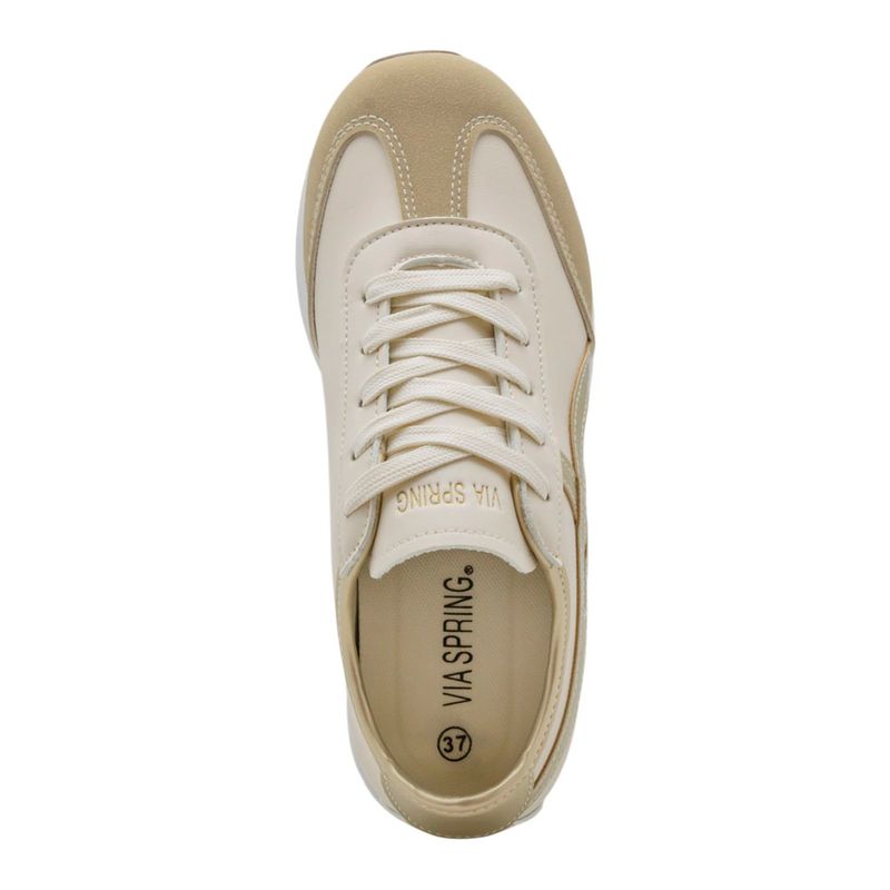 Tenis-Casuales-Via-Spring-Para-Mujer-Beige/dorado-280829-Talla-35-4